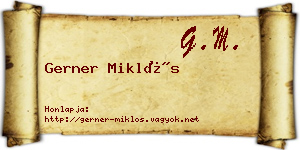 Gerner Miklós névjegykártya