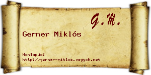 Gerner Miklós névjegykártya
