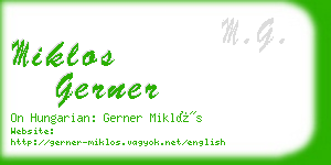 miklos gerner business card